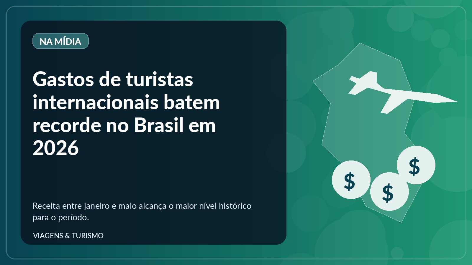 Ilustração editorial sobre gastos de turistas internacionais no Brasil