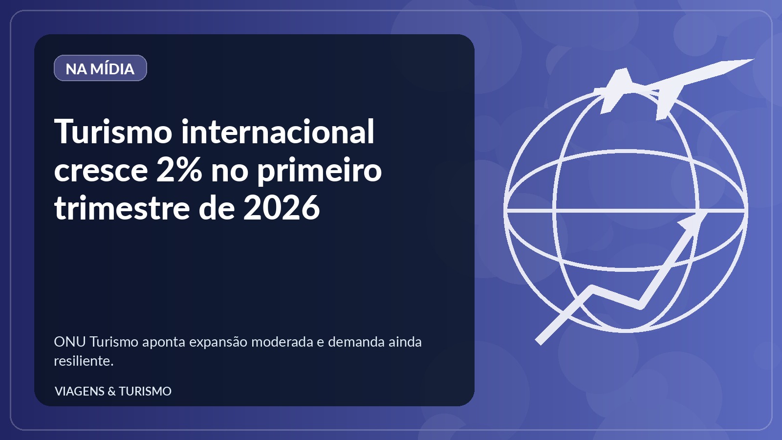 Globo, avião e gráfico de crescimento representando o turismo internacional